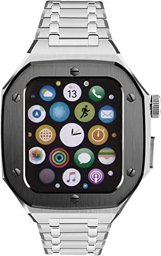Bracelet de montre en acier inoxydable pour Apple Watch 45mm 44mm EZZON