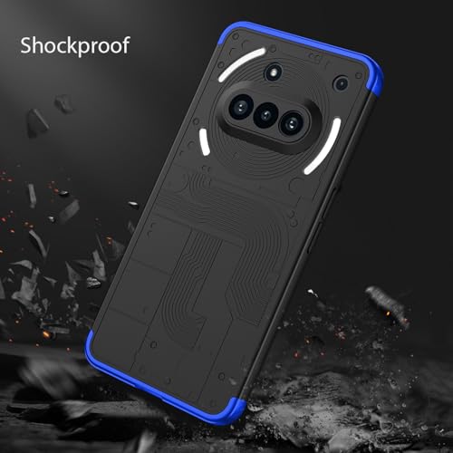 Image of Kapa Double Dip Full 360 Protection Back Case Cover for Nothing Phone 3A 5G (Black,Blue)