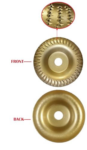 Image of Inditrust 4 Inch Wood Carving Disc Set, Angle Grinder Disc Grinding Wheel Shaping Disc 5 /8 Inch Bore Grinder For Woodworking, Fibreboard, Plywood, Plastic (TAPER) (Curved Shape)