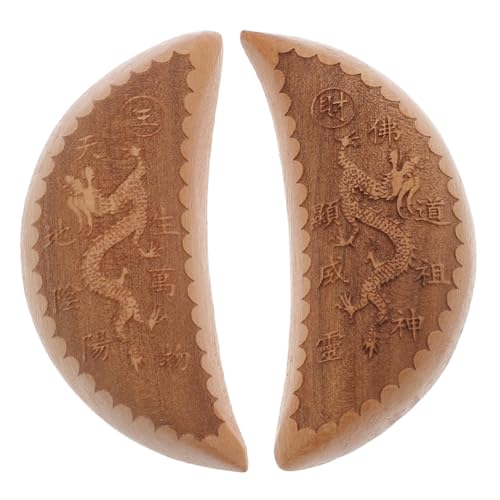 Suministros de adivinación taoísta con tazas sagradas de madera de 3.5 pulgadas
