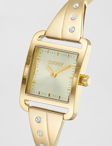 Image of DKNY City Bangle Analog Plain 2-Hands Japanese Movement Square Dial, Diameter 22 x 30 MM, 30 m Water Resistance Women's Wrist Watch - DK1L005M00