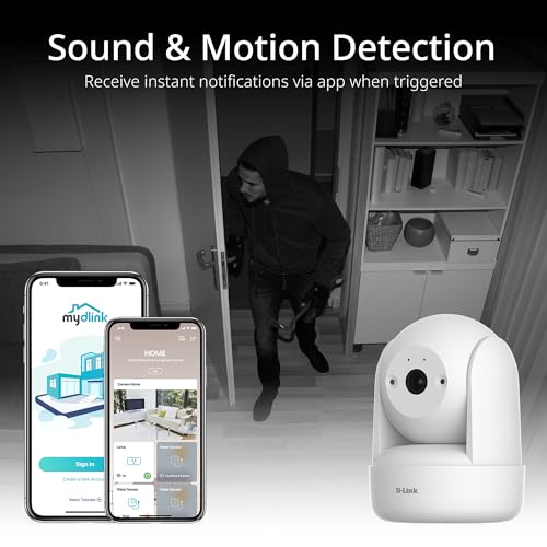 D-Link DCS-6501LH 2K Pan & Tilt Wi-Fi Camera (1296p, motorisiertes Schwenken&Neigen, Nachtsicht, SD Card & Cloud Recording, Bewegungs- & Ger&auml;uscherkennung, 2-Wege Audio, Fernzugriff per App)