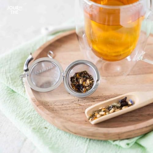 2 Stück Teesieb 4,5 cm Teeei mit Kette 304 Edelstahl Teefilter für losen Tee | feinmaschiger Teefilter mit Kette (2 Stück - 4.5 cm Ø)