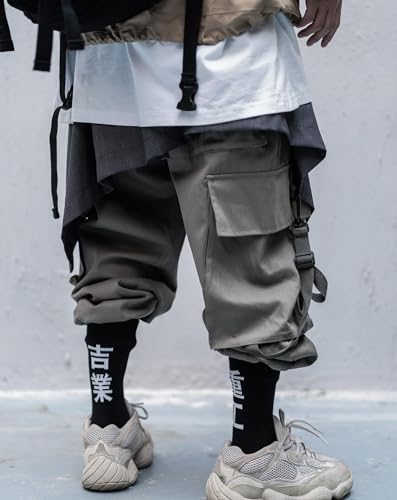 Niepce Inc Japanese Streetwear Techwear Cargo Pants for Men with Straps