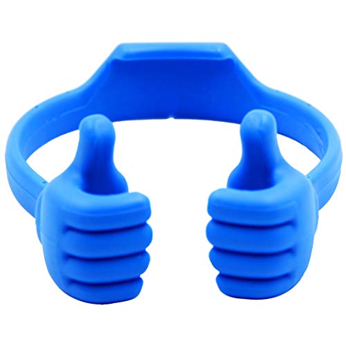 Honsky Thumbs-up Cell Phone Stand Holder Tablet Stand Cradle for Desk Desktop Smartphone Cellphone Mobile Phone Tablets - Universal Adjustable Flexible Blue