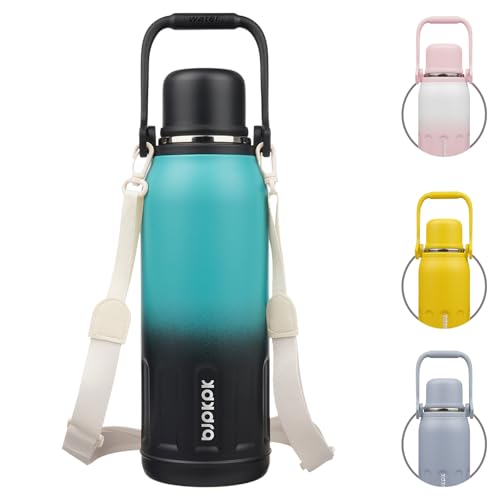 Image of BJPKPK Stainless Steel Insulated Bottle with Handle & Strap, 50oz