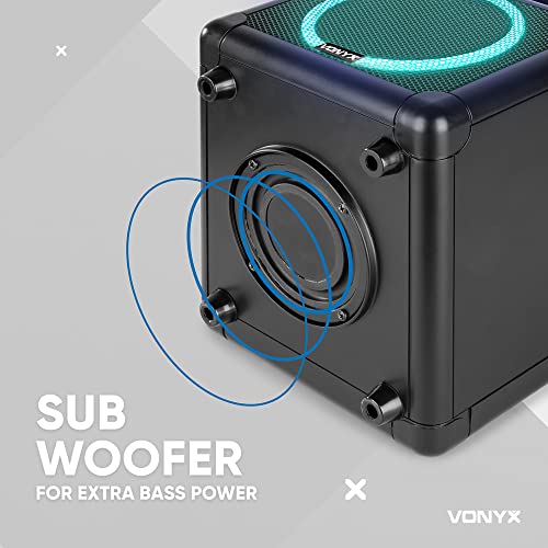 Vonyx SBS55B karaoke set met Bluetooth, 2 microfoons, lichteffecten en ingebouwde accu - Image 6