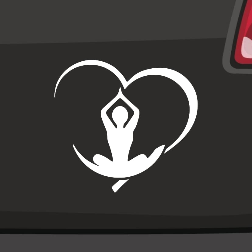 Lotussitz Herz Aufkleber - Yoga Design In 21 Farben, 13x12cm