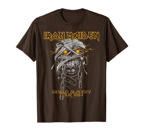 Image of Iron Maiden Powerslave Head Mummy Brown T-Shirt