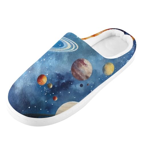 House Fuzzy Slippers Space Planet Galaxy Anti-Slip Warm Shoes for Womens & Men 208538744