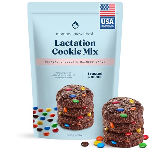 Lactation Cookies Mix - Oatmeal Breastfeeding Cookie Supplement Support for Breast Milk Supply Increase (Rainbow Candy) 16oz