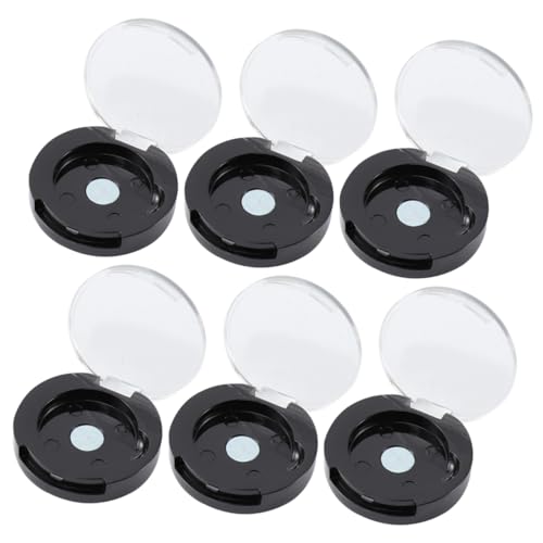 Dulcicasa 6個 クリアアイシャドウケース ブラック ? 蓋付きプラスチック容器 化粧品収納に適応 (黒)