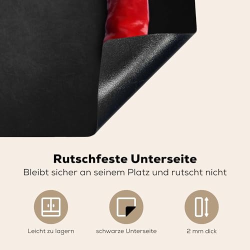 KitchenYeah© Herdabdeckplatte Einteilig Küche Herdabdeckung Induktionsfeld Ceranfeld Herdabdeckplatten Vinyl Matte Aufrollbar Roter Pfeffer… – Ansicht 4