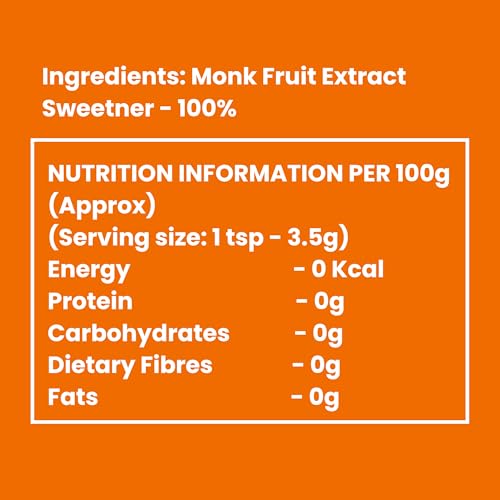 Image of Vitasierra Monk Fruit Sweetner Organic 1:1 Sugar Replacer Without Erythritol Zero Calorie Zero Glyemic Index 100% Natural Sweetner Diabetic Friendly, 250 Gram x 3