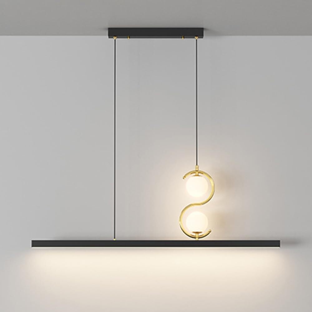 Lumière pendue plafond LED 1200mm à 2 boules pour salle à manger