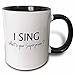 3dRose 184948_4 Superpower-Funny Singing Love Gift for Singers Two Tone Mug 11 oz Black