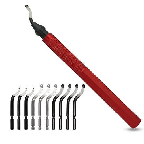 VASTOOLS Entgrater Handentgrater für Kunststoff Metall Edelstahl Stahl Kupfer Aluminium und 3D Druck 11 Unterschiedlichen Klingen für Verschiedene Bohrungen Runde Löcher Innen-Kanten
