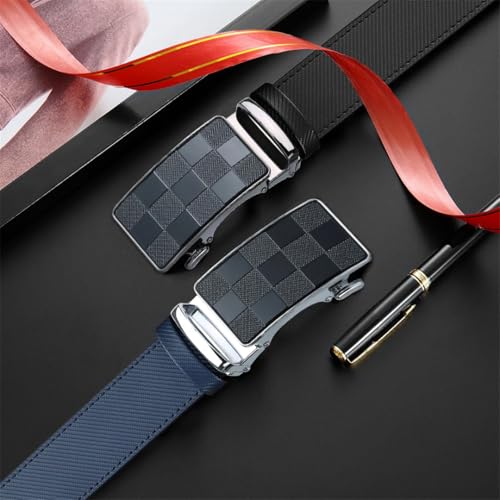 Men's Metal Automatic Buckle Belt, 4.0Cm Adjustable Genuine Leather Belt Pb219wfg-We 115CM4