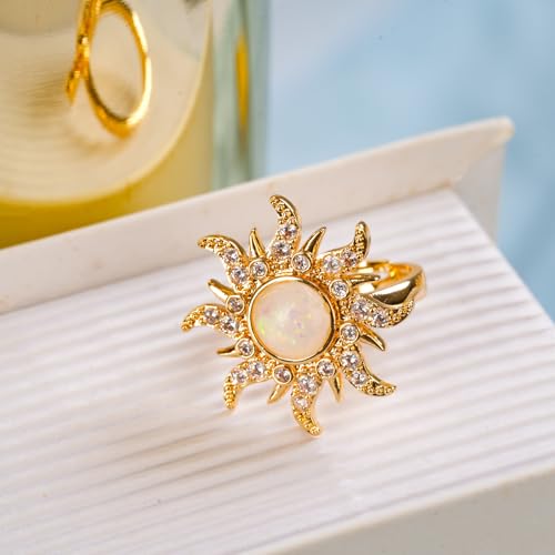 Opal Sun Tangled Rapunzel Wedding Ring Rapunzel Princess Sunburst Jewelry Sunflower Engagement Ring Halloween Dress up Gifts For Her4