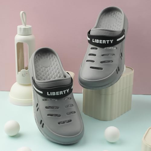 Image of Liberty A-HA BEACHRIDEM Clogs for Men - Black & Grey EVA Slip-On Casual Clogs | Soft Moulded Footbed, Lightweight Everyday Footwear for Home, Casual, Errands, Daily, Outdoor & Relaxed Wear