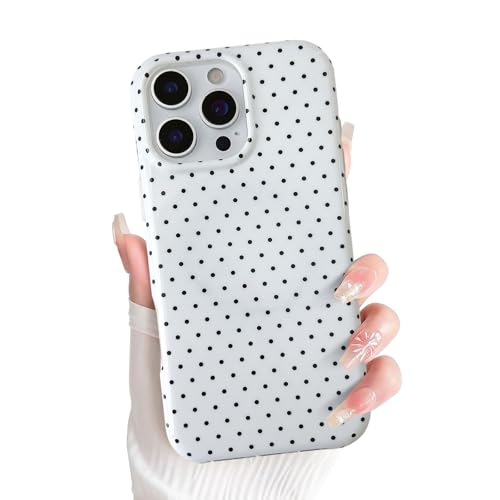 EYZUTAK Magnetic for iPhone 13/iPhone 14 Case Compatible with MagSafe, Fashion Cute Polka Dot Phone Case Simple Chic Aesthetic Polka Dot Pattern Slim TPU Protective Cover for Women Girls - White
