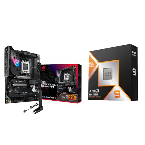 ASUS AMD Socket AM5 �Ή� X870E ATX �}�U�[�{�[�h ROG STRIX X870E-E GAMING WIFI+AMD Ryzen 9 9950X3D without Cooler 100-100000719WOF