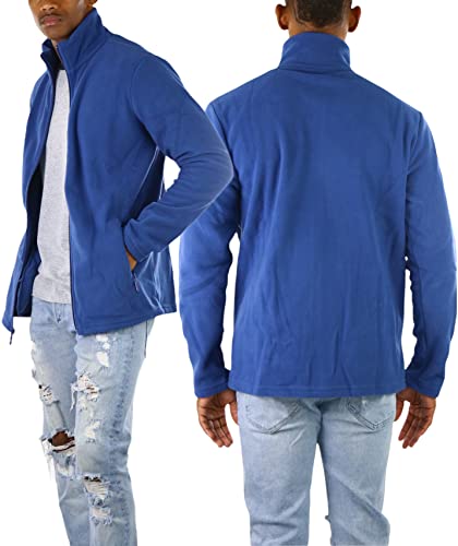 Image of ToBeInStyle Men's Zip Up Long Sleeve High Collar Polar Fleece Jacket