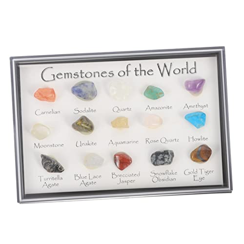 SOLUSTRE Natural Teaching Crystals Collection 15 Mini Stones for Home Decor Meditation Positive Energy