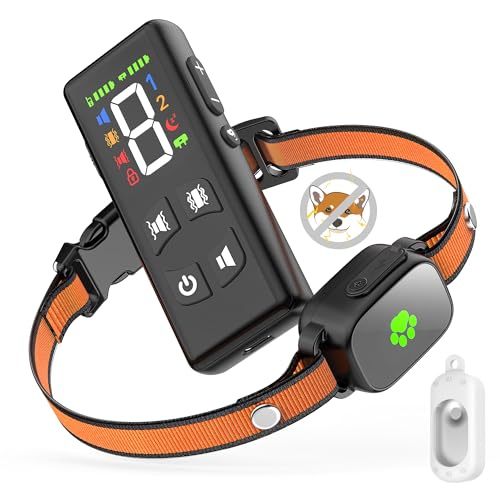 No Shock No Prongs Dog Training Collar, 100% Safe & Humane for Small Medium Dogs, Sound & 2X Strong Vibration(1-9) & Combo Mode (1-9), 2600Ft Remote Range E-Collar with Smart Power Mode (Orange)
