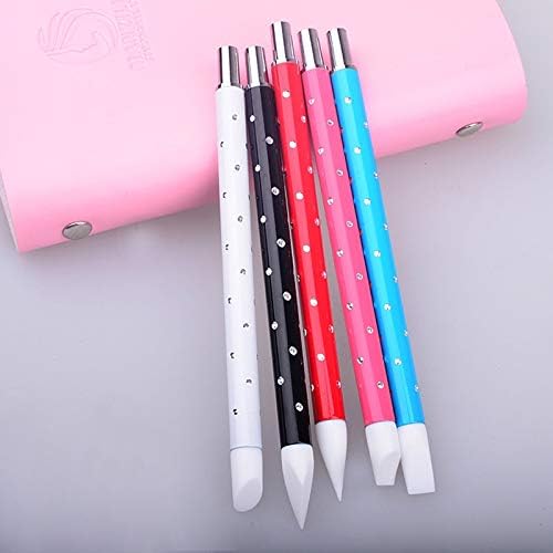 Nail Pens 5pcs/Set Printing Carving Brush Silicone Nail Art Pen Set Sculpture Soft Silicone DIY Nail Decoration Tools 12.4cm for Nail Art