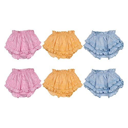 Image of GURU KRIPA BABY PRODUCTS Presents Cotton Fabric Back Frill Panty for Baby Girl Inner Wear Drawer /Bloomer Underwear Brief Girl Casual Nikker for Baby Girls Pack of 6Pcs
