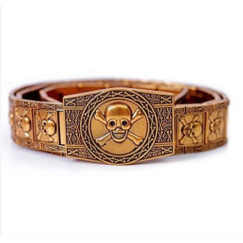 Halloween Skull Belt,Metal Belt Men Fashion Jeans Punk Goth Belt Halloween Christmas Gift