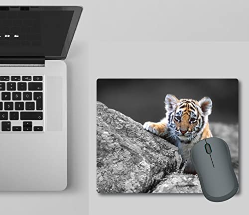 woopme® Tiger Theme Printed Mouse Pad Compatible for Laptop Computer Desktop PC Girls Kids Gaming Non Slip Rubber Base L x H 24 x 20 CMS - Image 3