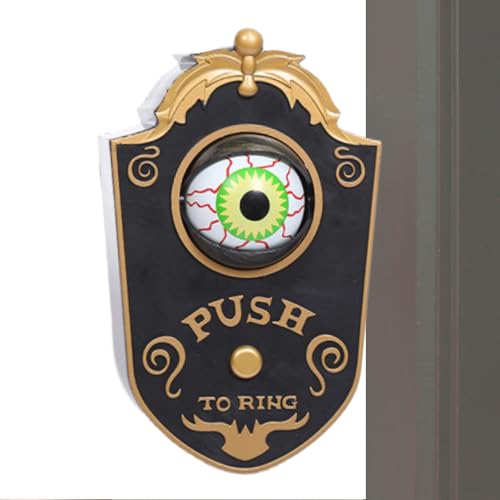Campainha de Halloween, Campainha de porta de globo ocular com sons, ornamentos de Halloween Campain