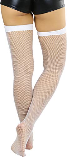 ToBeInStyle Women’s Fine Fishnet Fashion Thigh High w/Satin Bow Stockings2