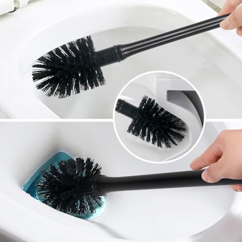 Image of CELOX Toilet Bowl Brush and Holder, Bathroom Cleaning Kit, 2 Set, White