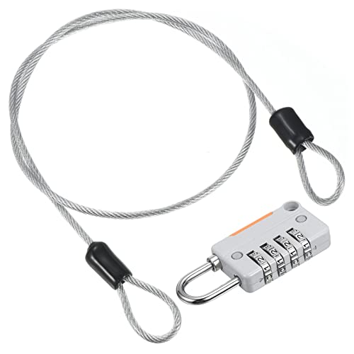 PATIKIL Security Steel Cable with 4 Digit Combination Lock