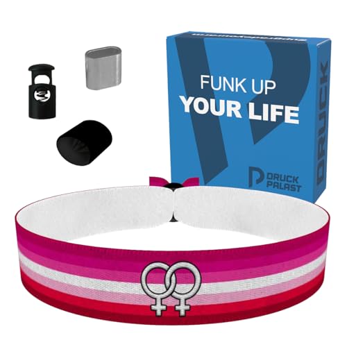 Lesbian - Symbol Stoffarmband - Satin Armband - Wasserfest & Langlebig - LGBTQ Stoffarmband - Pride Armband - Handgemachtes Armband - Modeaccessoire für Lesben - Geschenk für LGBTQ