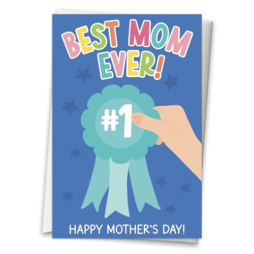 Hadley Designs Happy Mothers Day Card For Mom - 8x5.3in Mother's Day Card For Mom, Mother Gift Greeting Cards, Premium Single Mother Cards From Daughter and Son, Designed in USA