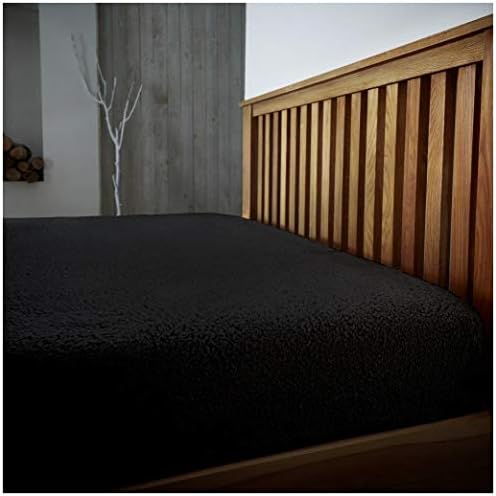 Hendem® Teddy Bear Extra Deep Fitted Sheet Warm Plush And Cosy Deep Fleece sheets (Silver, Double)