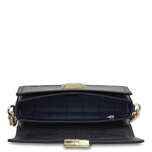 Image of Da Milano Leather Shoulder Handbag for Women - Black