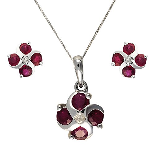 Preisvergleich Produktbild Ivy Gems Damen-Ring 9 k (375) Weißgold Rundschliff Rubis