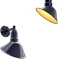 Vista 28 de Steel Lighting Co. Luz de Letrero de Tienda Venice para Pared de Acento de Restaurante Exterior Cúpula de 9 pulgadas Brazo Recto de 6 pulgadas