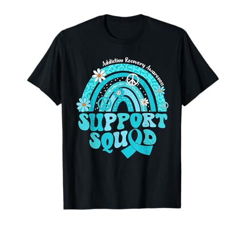 Groovy Support Squad Rainbow Adiction Recovery Conciencia Camiseta