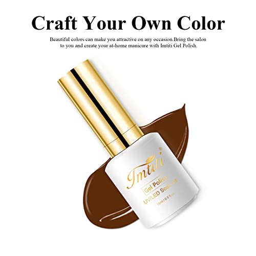 Imtiti Gel Nail Polish, 1 Pcs 0.5 Fl Oz Seal Brown Nude Gel Polish Soak Off LED U V Nail Gel Polish Neutral Gel Nail Polish DIY Nail Art Starter Manicure Salon Gel Nail Kit for Women Girls