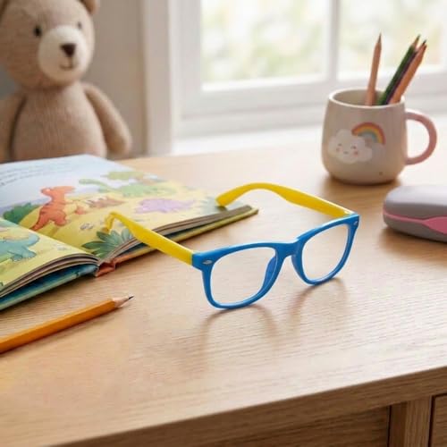 Image of Kids Blue Light Blocking Glasses Rectangle Digital Boys Girl Age for 5-12