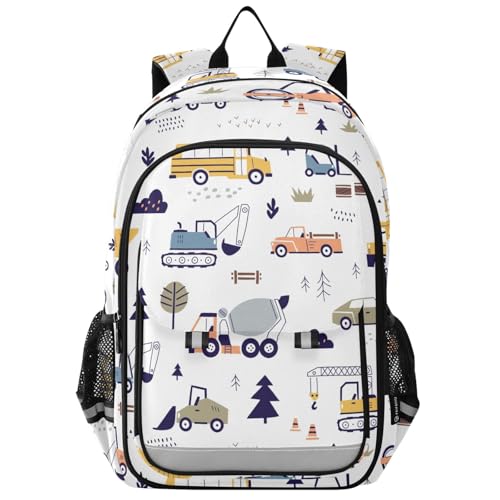 Sac à dos pour ordinateur portable enfants motif voitures de transport pour lycée