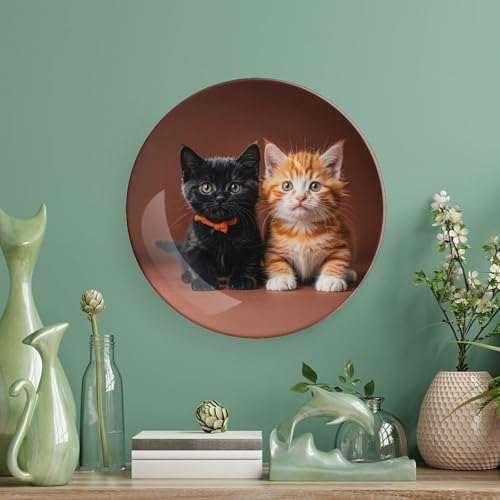 Plato decorativo de porcelana con gato blanco 6 pulgadas miniatura 5