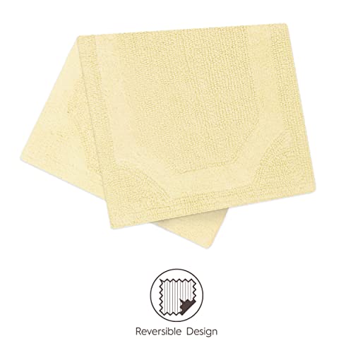 Laura Ashley Reversible Cotton 2-Piece Bath Mat Set, Yellow #TOP3