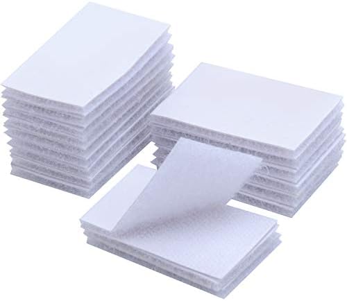BRAVESHINE18 Sets Hook and Loop Tapes with Adhesive - Instead of Nail or Screws - White Double Sided Reclosable Fasteners - Heavy-Weight Mounting Tape for Indoor and Outdoor Use - 1.2x2 Inch